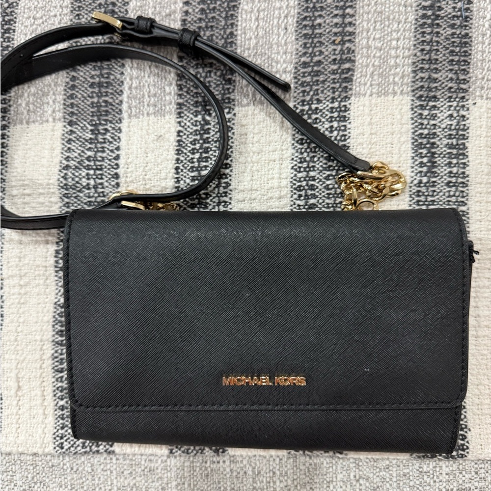 Michael Kors Black and Gold Crossbody Bag